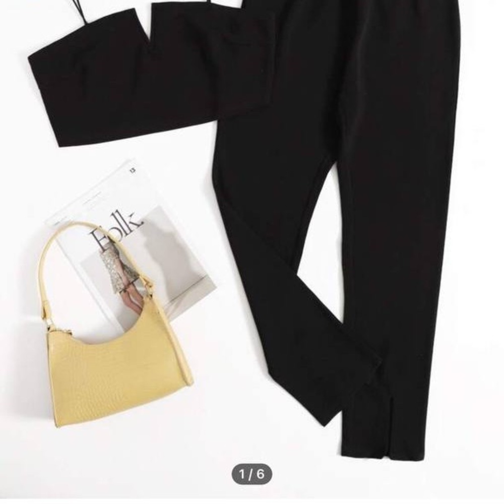 🔥 4 for $20 DEAL 🔥SHEIN Curve 1XL Black Two-Piece Set – - Picture 2 of 12